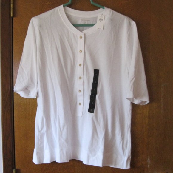 Banana Republic Factory Heritage Elbow-Sleeve Henley - White - XL - NWT - Picture 2 of 6